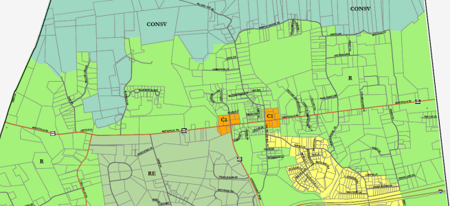 screen shot of a municipal zoning map